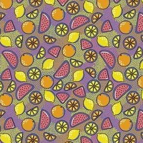 Enjoy Summer Time // Normal Scale // Watermelon  Marigold Lemon Lime  // Violet Background