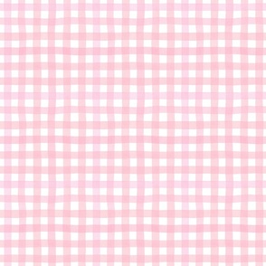 Watercolor lemonade pink gingham, pink and white shabby chic, vintage farmhouse XS
