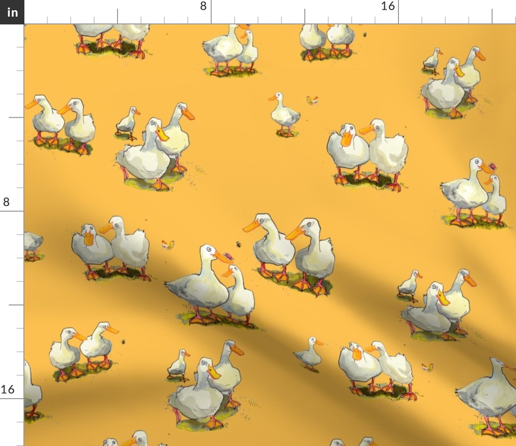 Optimistic ducks Pattern - Marigold