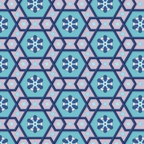 Hexa horizontal blue