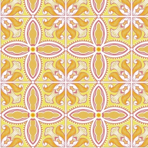Retro Mediterranean Tiles - with white