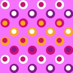 Double Polka Dot Purple Burgundy and Gold on Pink