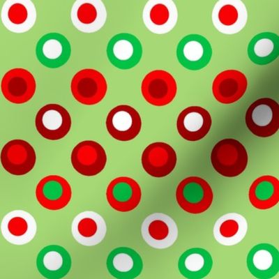 Double Polka Dot Christmas Red and Green