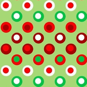 Double Polka Dot Christmas Red and Green