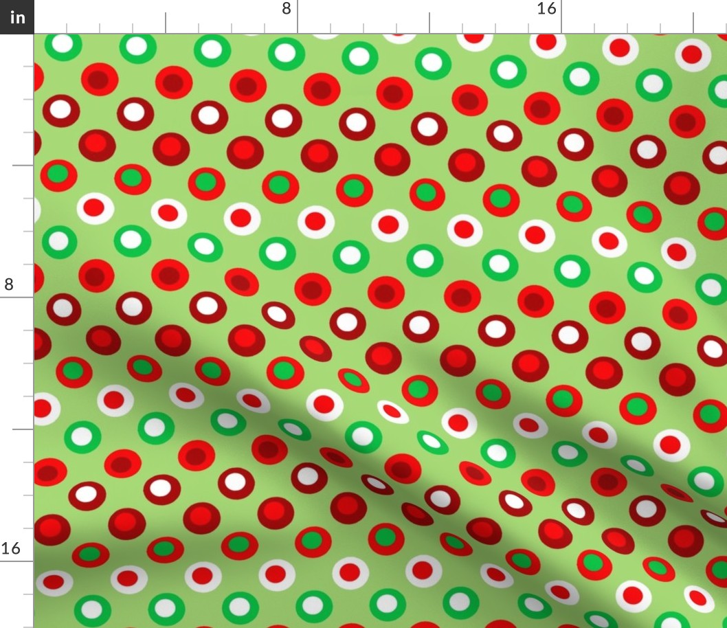 Double Polka Dot Christmas Red and Green