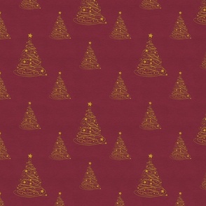 Golden Christmas Tree Red