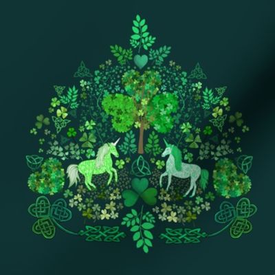 Irish Unicorns in the Celtic Woods tile  