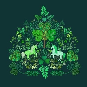 Irish Unicorns in the Celtic Woods tile  