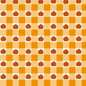 Fall Pumpkin  in Orange Gingham