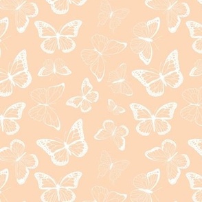 Butterflies on peachy 6x6