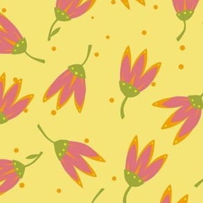 Optomistic Flowers on Yellow