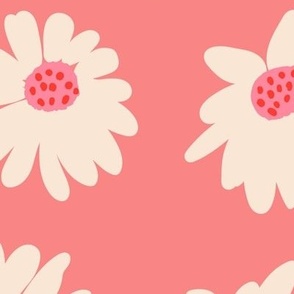 Daisies Playful Floral  Jumbo - Pink