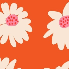 Daisies Playful Floral  Jumbo - Orange