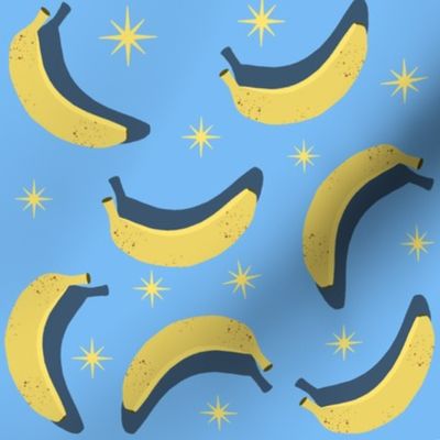 Blue and Yellow Bananas with Stars