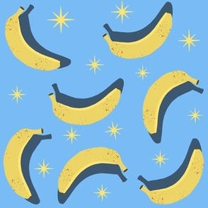 Blue and Yellow Bananas with Stars