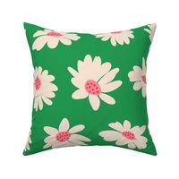 Daisies Playful Floral  Jumbo - Emerald