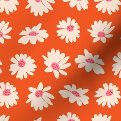 Daisies Playful Floral - Orange