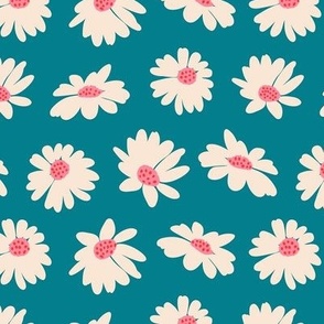 Daisies Playful Floral - Blue