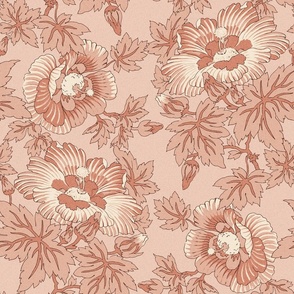 Oriental Floral Dusty Rose Peach