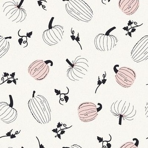 8x8 - White and Pink Pumpkins - LARGE Scale - Halloween Aesthetic - Fall Pumpkins - Cute Pastel Halloween - Cute Pumpkins