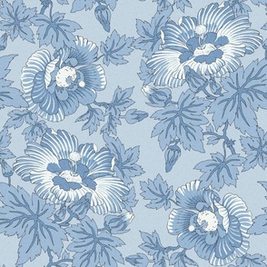 Oriental Floral Subdued Blue