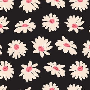 Daisies Playful Floral - Black