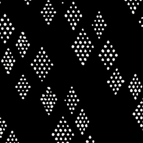 Geometric Diamond Dots | Medium Scale | Black and White