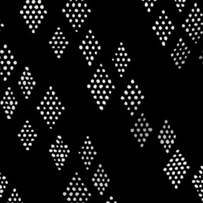 Geometric Diamond Dots | Small Scale | Black and White