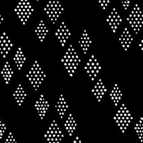Geometric Diamond Dots | Small Scale | Black and White