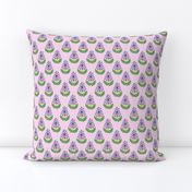 Flower Tree Pattern Hand Painted Pink Purple Green Motif