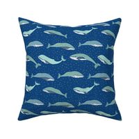 Swimming whales - small