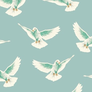 peace doves blue