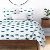 Blue Hawaii – Palm Frond 2 – Blue on White