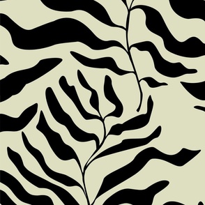 Bold Minimal Ferns  (black)