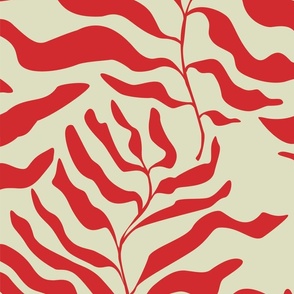 Bold Minimal Ferns (red)