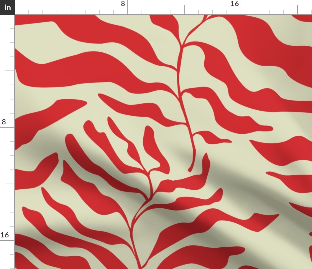 Bold Minimal Ferns (red)