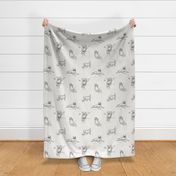 Traditional Toile Dog Breeds for Baby & Kids Wallpaper & Fabric in Brown & Ivory Toile for Wallpaper, Nurseries, & Home Decor