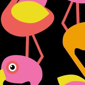 Modern Optimistic Flamingos, multi-color, 32 inch