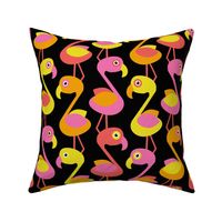 Modern Optimistic Flamingos, multi-color, 24 inch