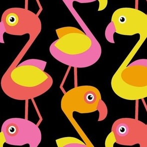 Modern Optimistic Flamingos, multi-color, 24 inch