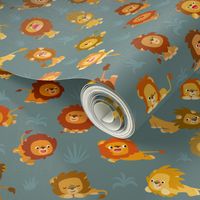 Kawaii Little Lions Grey by Cheerful Madness!!