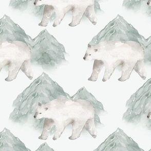 polar bear on mountain
