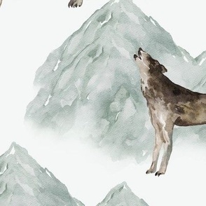 wolf on mountain