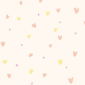 Sketchy hearts ~ peachy