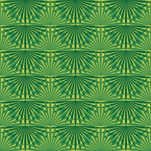 Palmetto Palm Jungle Whimsical Funky Traditional Fun Vintage Retro Starburst Star Pattern Palms in Neutral Colors Kelly Green 5C8D53 Emerald Green Dark Green 246641 Turmeric Mustard Yellow Green CCCC52 Subtle Modern Geometric Abstract
