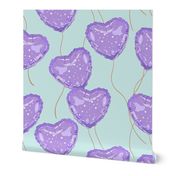 heart balloons mint purple-Large