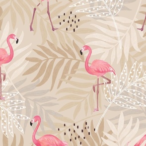 happy flamingo time - beige