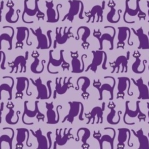 Purple Cats, Halloween Cats on Purple Background