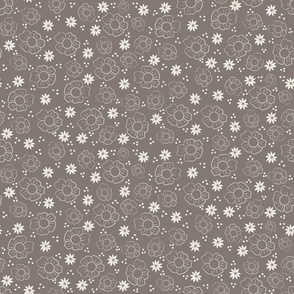 Warm Gray and White Botanical/floral