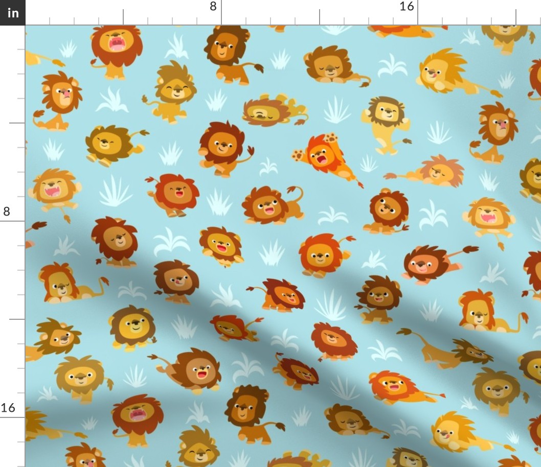 Kawaii Little Lions Light Blue by Cheerful Madness!!